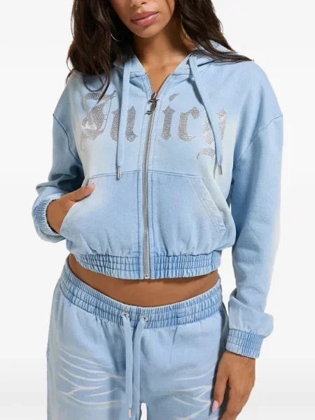 Stras hanorac cu glugă Juicy Couture albastru