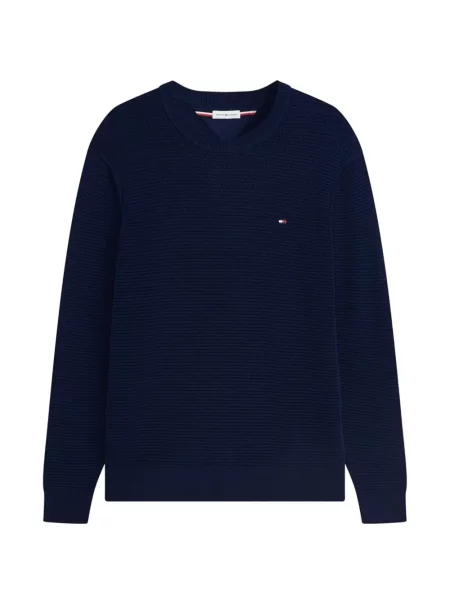 Pulover Tommy Hilfiger cu broderie albastru