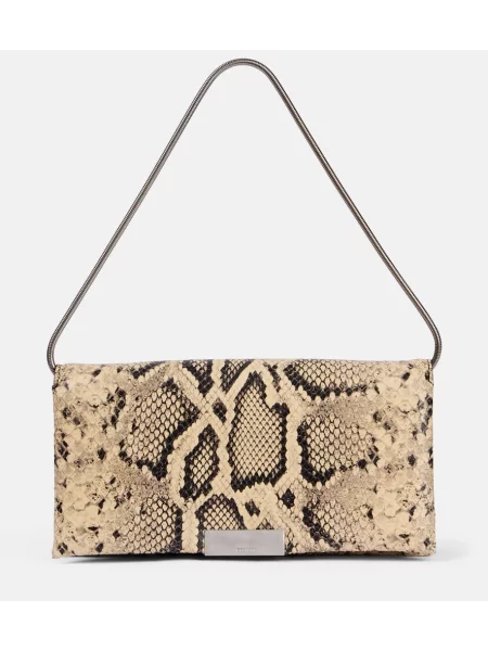 Geantă plic Jil Sander din piele cu model piele de șarpe