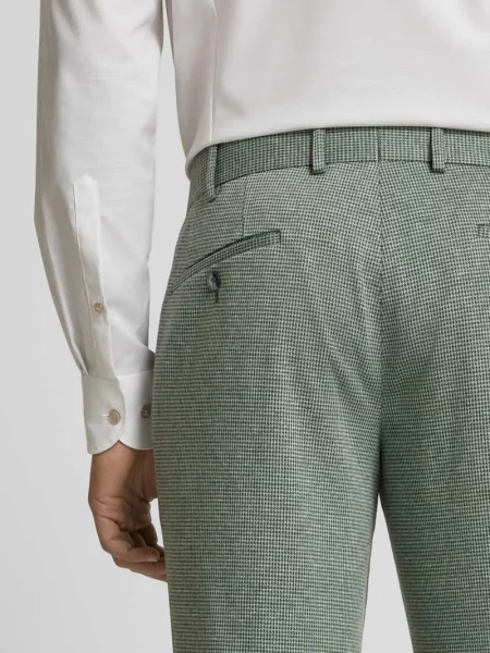 Spodnie do garnituru o kroju slim fit ze szlufkami na Atelier Torino zielone
