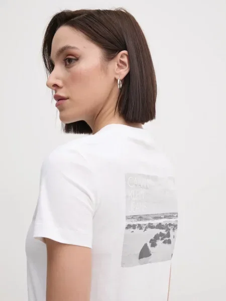 Тениска Calvin Klein Jeans бежово