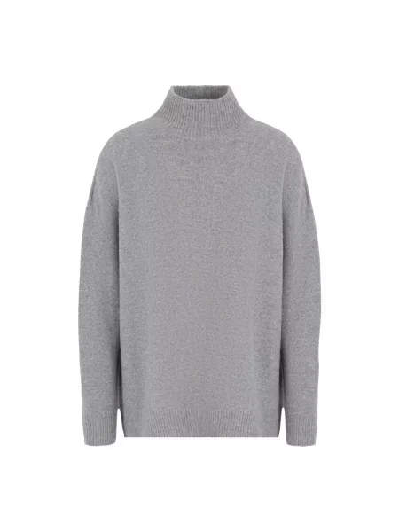 Sweter Emporio Armani biznesowy szary