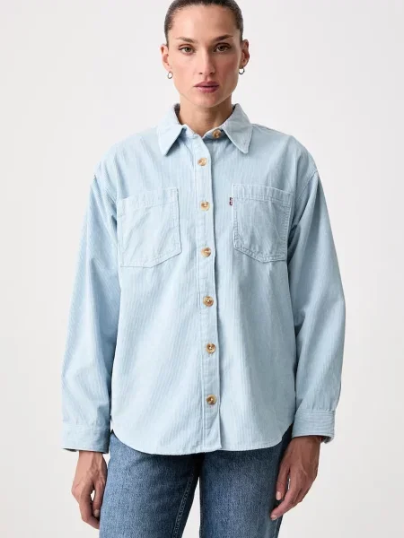Levi's cămașă de damă din catifea reiată IRIS OVERSHIRT albastru