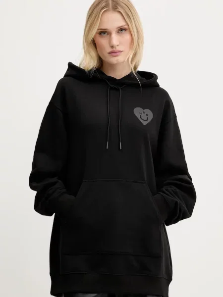 Hugo Blue hanorac de cu glugă cu imprimeu negru