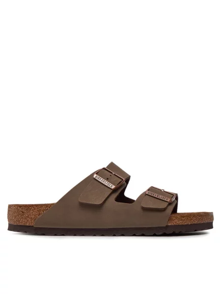 Birkenstock Šlepetės Arizona Birko-Flor nubuk ruda
