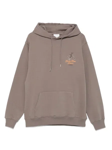 Суичър с качулка Drôle De Monsieur бродиран сиво