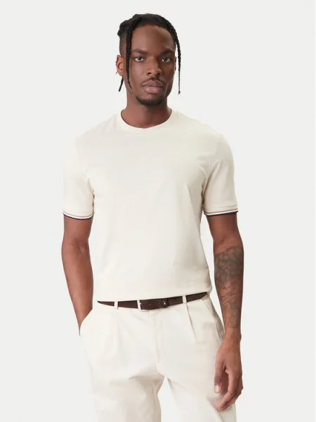BOSS Tricou Thompson bej deschis negru
