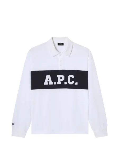 Tricou polo A.p.c. cu imagine alb