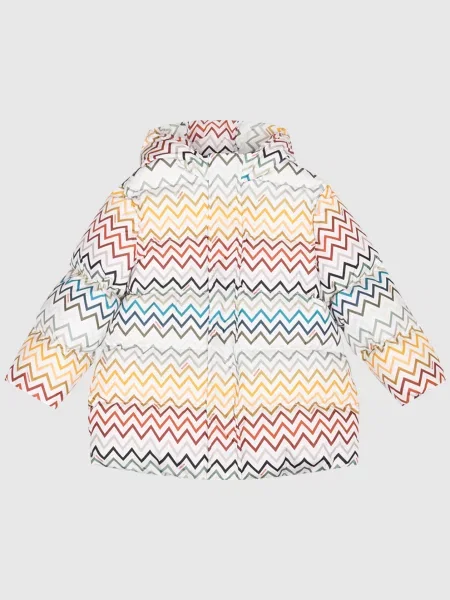 Дитячий пуховик в брендовий принт Missoni білий