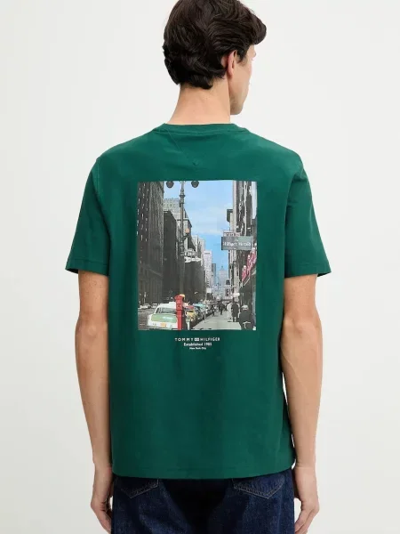 Kratka majica Tommy Hilfiger zelena