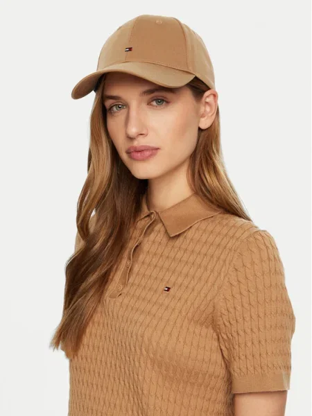 Шапка с козирка Tommy Hilfiger с изчистен дизайн бежово