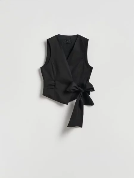 Reserved Жилет з завязками чорний