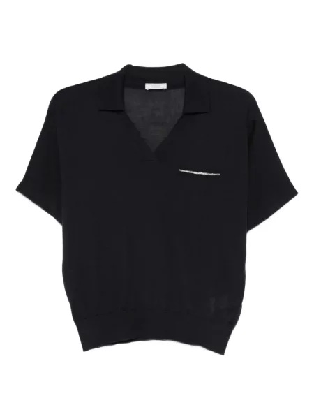 Tricou Peserico cu decolteu în V albastru