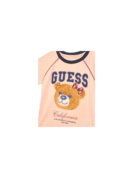 Guess Póló Koral Regular Fit rózsaszín