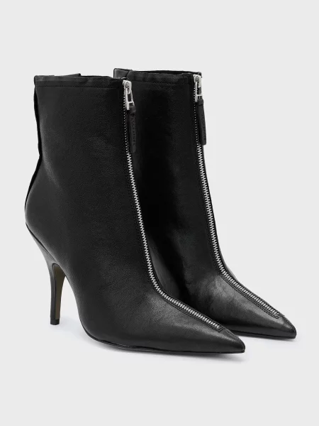Кожаные ботильоны Allsaints черные