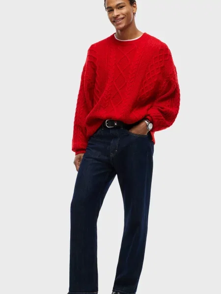 Шерстяной свитер Tommy Jeans красный