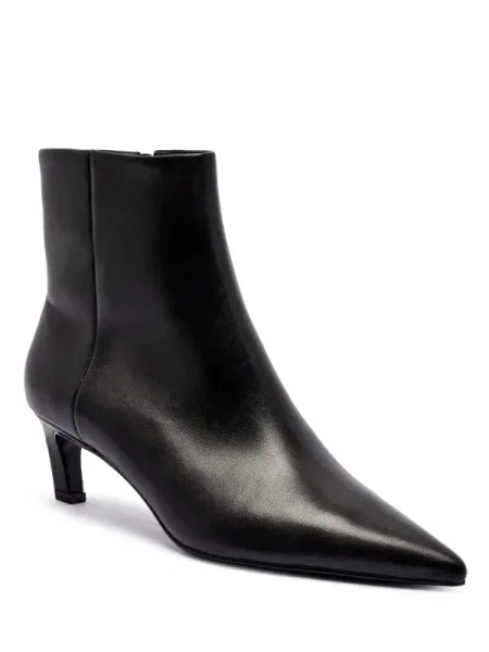 Calvin Klein cizme de piele ESS KITTEN HEEL ANKLE BOOT negru