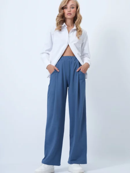 Trend Alaçatı Stili Pantaloni cutați safir