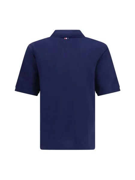 Koszulka polo Thom Browne z dżerseju niebieska