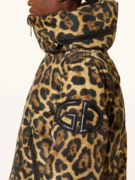 Leopardí péřová bunda Goldbergh s potiskem černá