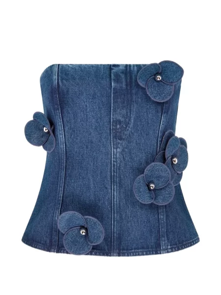 Bluzka David Koma z gorsetem niebieska