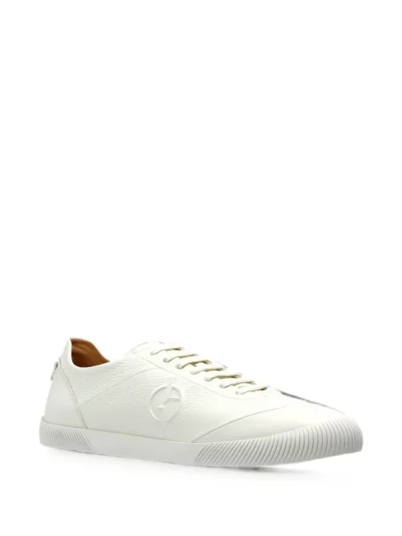 Bőr sneaker Giorgio Armani autogrammal fehér