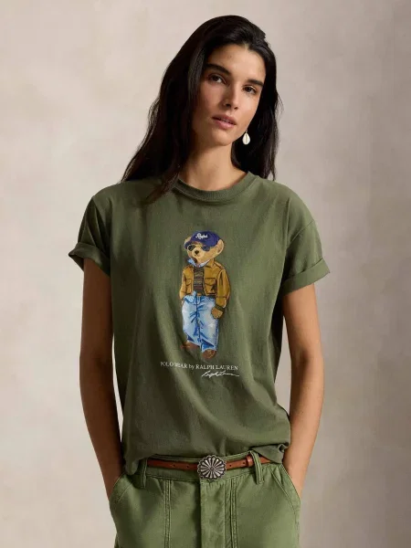 POLO RALPH LAUREN Tricou Bear verde