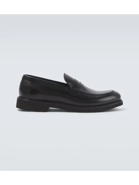 Pantofi loafer Canali din piele negru
