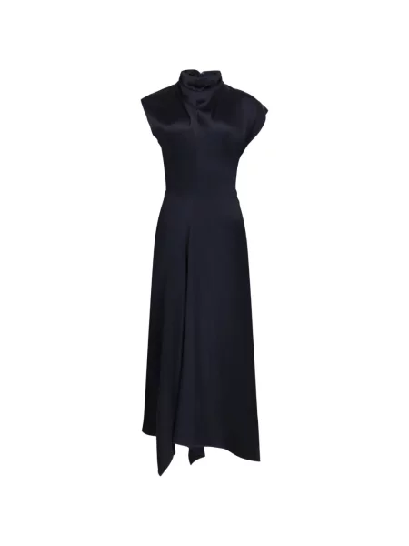 Rochie midi Victoria Beckham drapată albastru