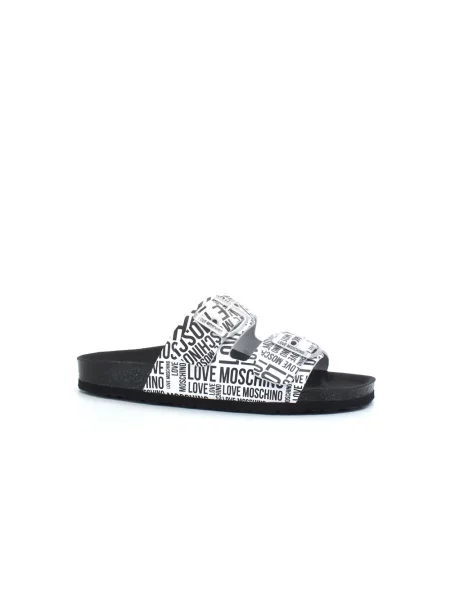 Klapki Love Moschino skórzane czarne