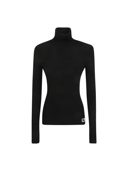 Sweter z golfem Burberry wełniany do golfa czarny