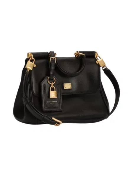 Torebka Dolce And Gabbana z klapami czarna