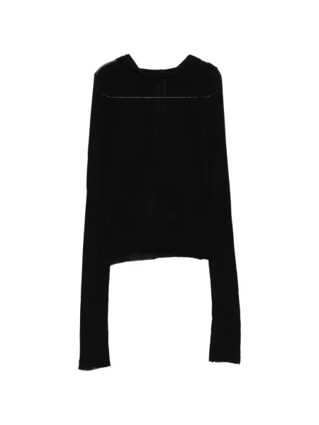 Bluza z kapturem Rick Owens o krotszym kroju czarna