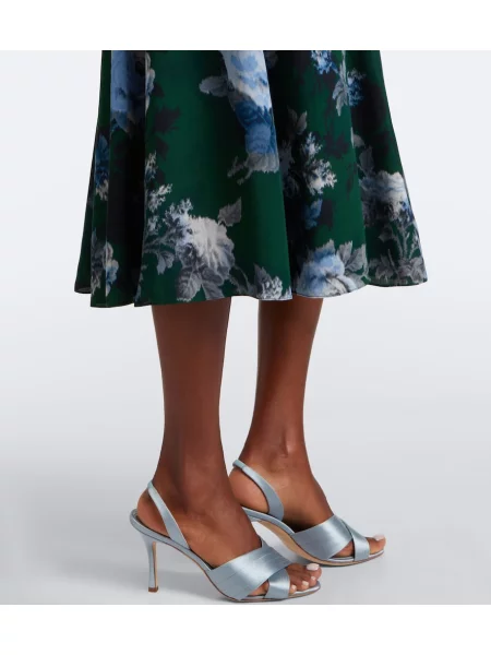 Rochie midi Erdem cu model floral verde