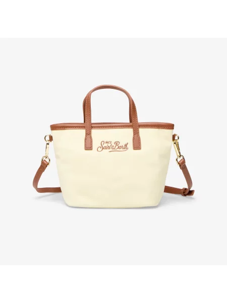 Kabelka Saint Barth City Bag Mini Off White/ Brown Universal bílá