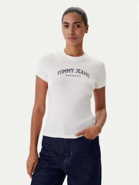 Tommy Jeans Marškinėliai tamsiai mėlyna jūros balta