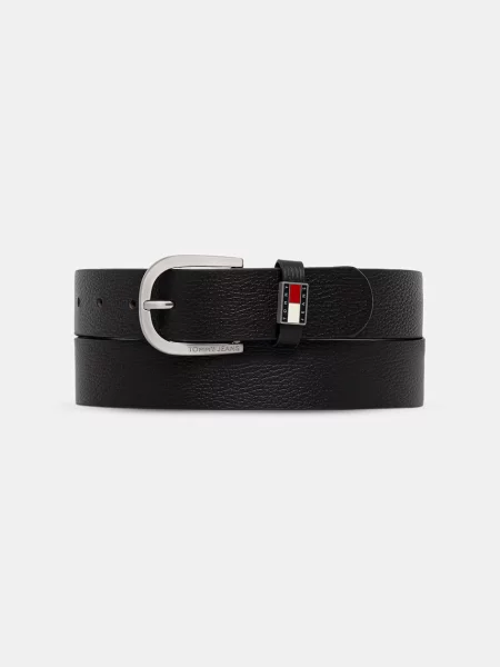 Tommy Jeans remen za muškarce kožni crna