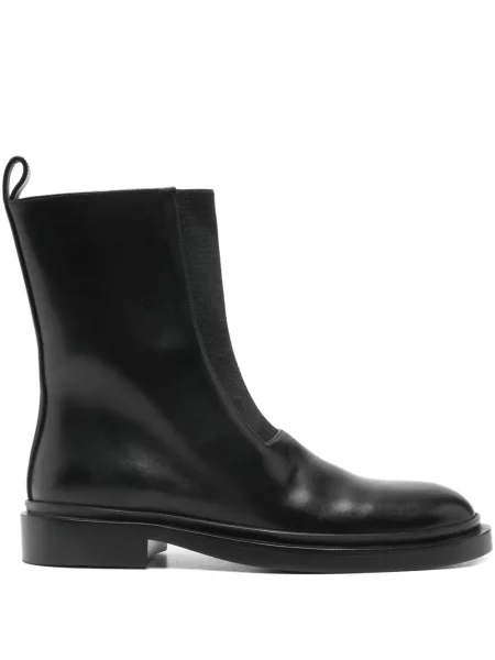 Kožené chunky kotníkové boty Jil Sander Pre-owned černé