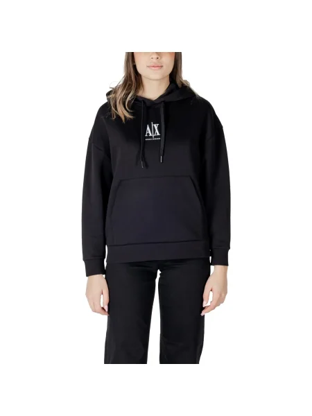 Armani Exchange Hanorac | Relaxed fit negru