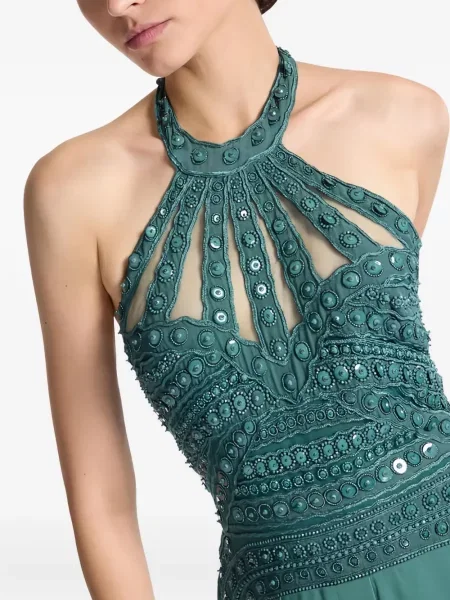 Salopetă Elie Saab cu mărgele albastru
