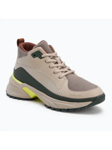 Pantofi bărbați Calvin Klein Hike Runner Mid Laceup Tech Mix desert taupe/smog/sorrel/thyme