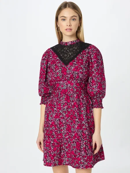 Dorothy Perkins Rochie tip bluză negru / roșu roz alb