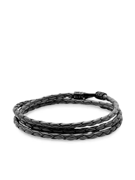 Iš natūralios odos apvynioti apyranke Nialaya Jewelry pilka