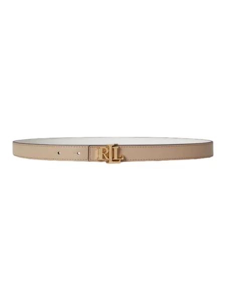 Skinny pasek Ralph Lauren z paskiem beżowy