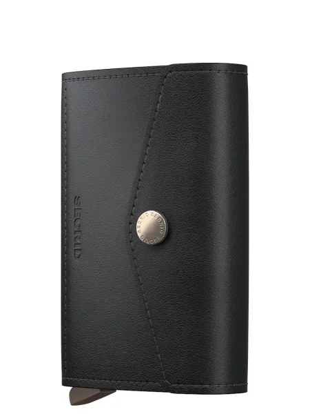 Secrid portofel din piele PEBBLE negru