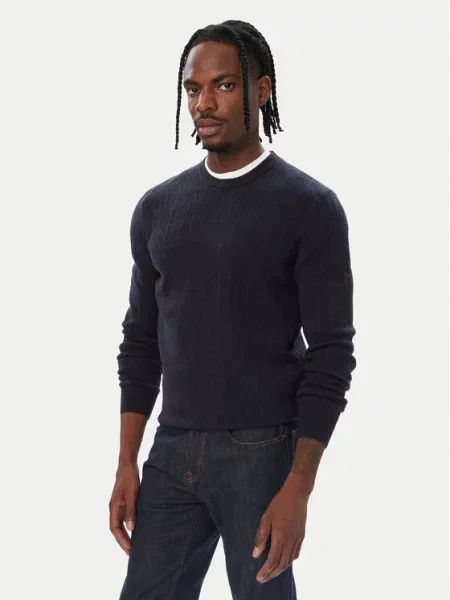 Guess Sweter granatowy