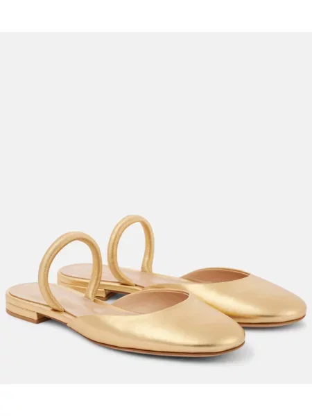 Balerini Gianvito Rossi din piele auriu