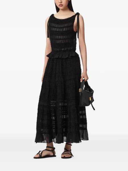 Top Allsaints cu volane negru