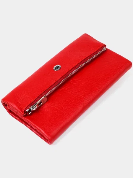 Кожаный кошелек St Leather Accessories красный