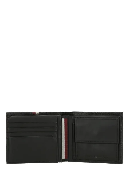 TOMMY HILFIGER Portofel TH PREM LEA' negru